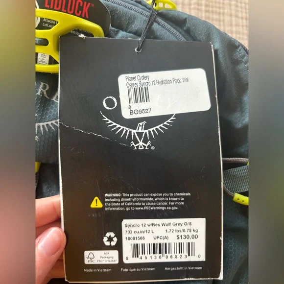 Osprey Syncro 12 Gray Blue Backpack - Picture 5 of 6